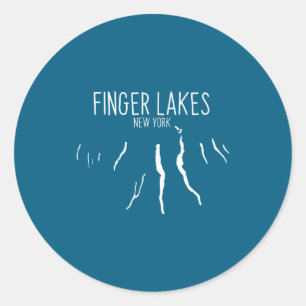 Nieuwe Yorkse Vinger Meren Kaartontwerp _1 Ronde Sticker