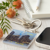 NIEUWE YORKSKYLINE IN BLAUW DOUANE SLEUTELHANGER (Voorkant Rechts)