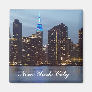 NIEUWE YORKSKYLINE IN BLAUW MAGNEET