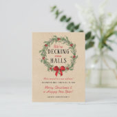 Nieuwe zalen decoderen | Rustic Kraft Holiday Movi Aankondigingskaart (Staand voorkant)