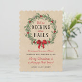 Nieuwe zalen decoderen | Rustic Kraft Holiday Movi Feestdagenkaart (Staand voorkant)