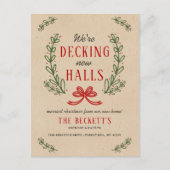 Nieuwe zalen decoderen | Rustic Kraft Wreath Holid Aankondigingskaart (Voorkant)