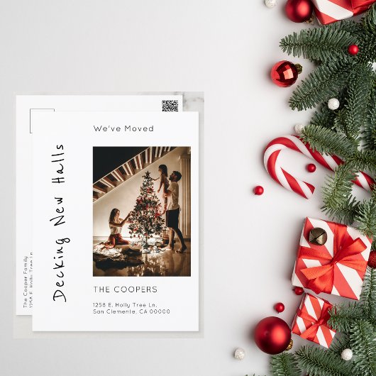 Nieuwe zalen kerstmis, foto's gemaakt briefkaart