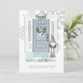 Nieuwe zalen nieuwe kerstfeestdag thuis kaart (Staand voorkant)