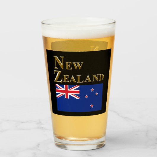 NIEUWE ZEALAND BEER GLASS GLAS (Voorkant gevuld)