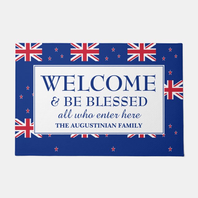 NIEUWE ZEALAND Family Welcome Doormat Deurmat (Voorkant)