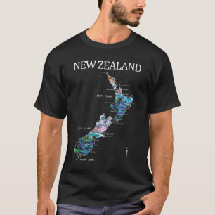 NIEUWE ZEALAND KIWI MAP T-SHIRT
