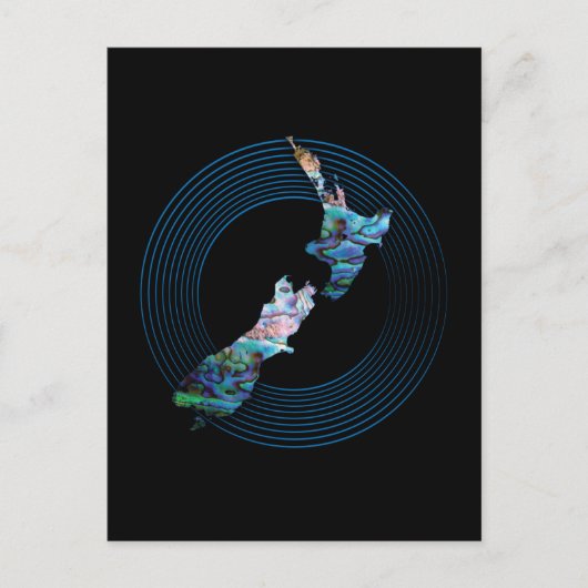 NIEUWE ZEALAND PAUA MAP BRIEFKAART (Voorkant)