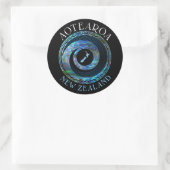 NIEUWE-ZEELAND KORU MAP PAUA RONDE STICKER (Tas)