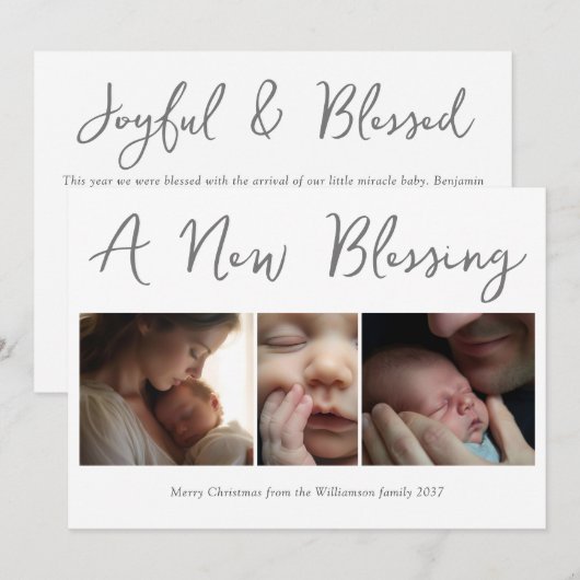 Nieuwe Zegen Vakantie Geboorte Aankondiging (Voorkant / Achterkant)