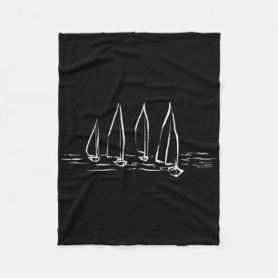 Nieuwe zeilboten op open water zeilboot fleece deken