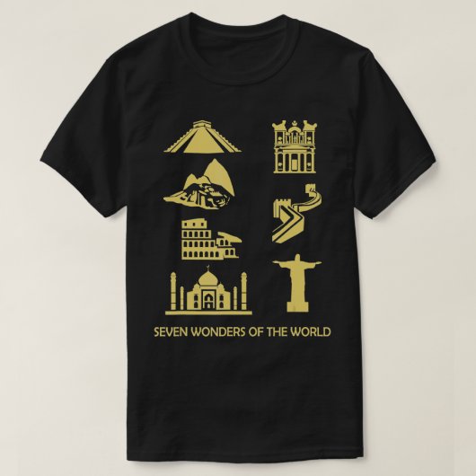 Nieuwe zeven wonderen van de World Geography T-shirt (Design voorkant)