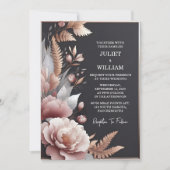 Nieuwe Zijde Roze Boho Peony Tuin Stoffig Roos Bru Kaart (Voorkant)