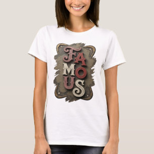 Nieuwe zilveren FAMOUS design T-shirt