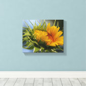 Nieuwe zonnebloem canvas afdruk (Insitu (Houten vloer))