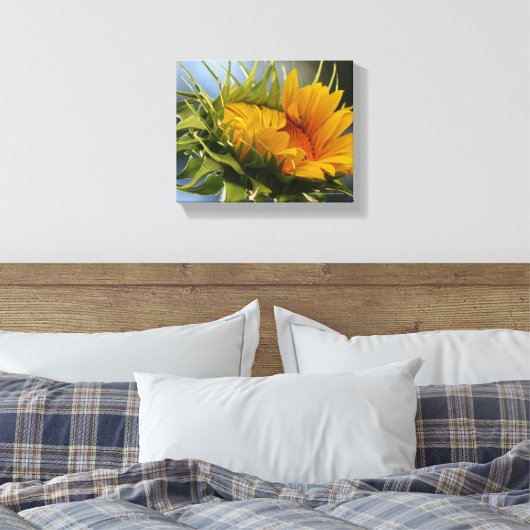 Nieuwe zonnebloem canvas afdruk (Insitu (Slaapkamer))