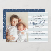 Nieuwe zuster of broeder kerstkondiging feestdagenkaart (Voorkant / Achterkant)