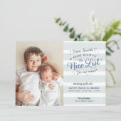 Nieuwe zuster of broeder kerstkondiging feestdagenkaart (Staand voorkant)