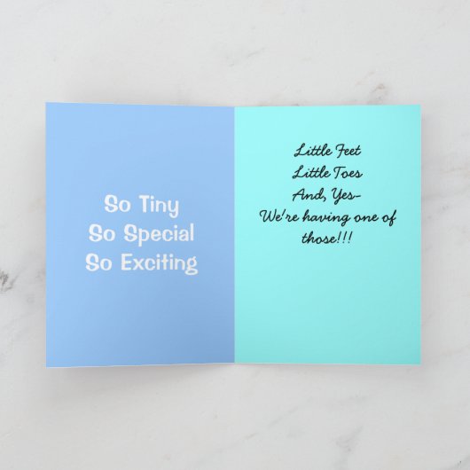 Nieuwe zwangerschapskaart aankondiging (Binnen)