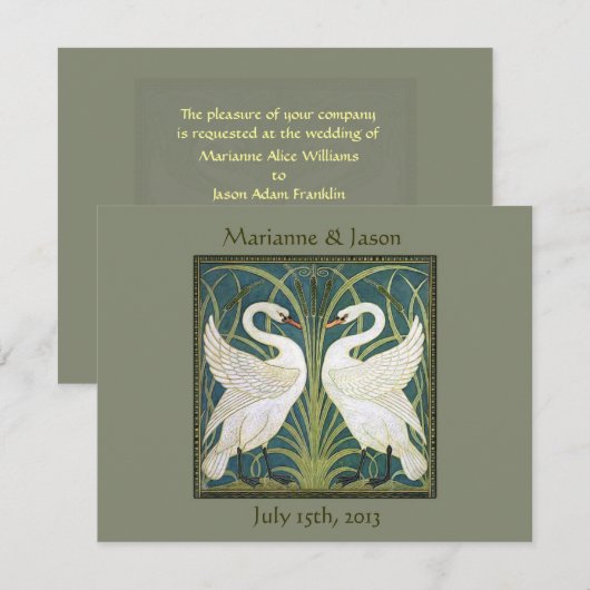  Nieuwe Zwans Uitnodiging 2 (Voorkant / Achterkant)