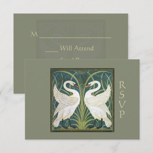  Nieuwe Zwans Weddenschap RSVP Card 2 (Voorkant / Achterkant)