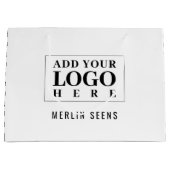 Nieuwe zwart-witte strepen Business Logo Groot Cadeauzakje (Voorkant)