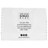 Nieuwe zwart-witte strepen Business Logo Groot Cadeauzakje (Achterkant)