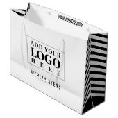 Nieuwe zwart-witte strepen Business Logo Groot Cadeauzakje (Voorkant Gekanteld)