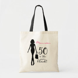 Nieuwe zwarte 50th Birthday Gift Tote Bag