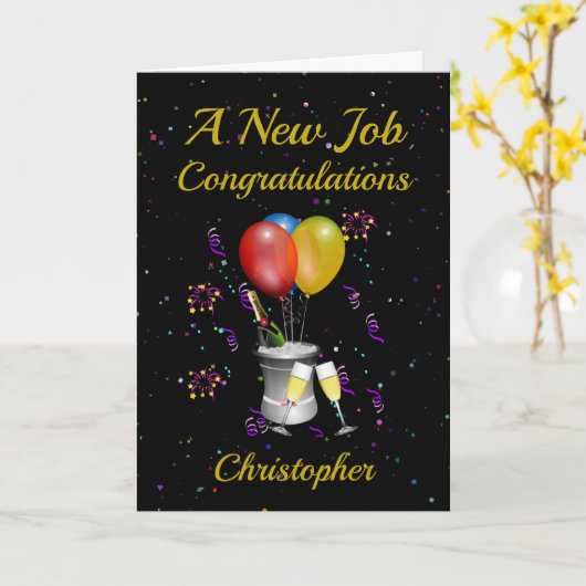 Nieuwe zwarte bankfeestkaart kaart (Gele Bloem)