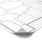 Nieuwe zwarte kaart van Mexico County's Poster (Hoek)