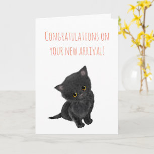 Nieuwe zwarte kitten-felicitaties voor een paar kaart