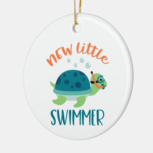 Nieuwe zwemmer keramisch ornament (Links)