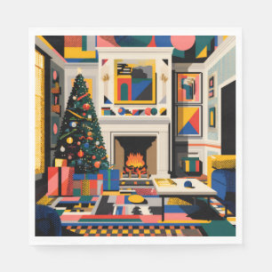 Nieuwegolf 1980s Pop Art Kerstservetten Servet