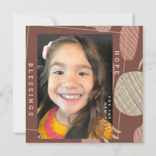 Nieuwejaar 2021 met de hand getekende organische v kaart (Voorkant)