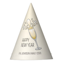 Nieuwejaars Champagneglas Feesthoedjes