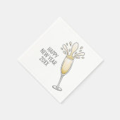 Nieuwejaars Champagneglas Servet (Hoek)