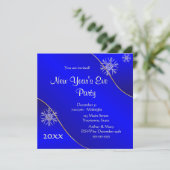 Nieuwejaarsavondfeest 2020 met blauwe lichten kaart (Staand voorkant)