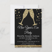 Nieuwejaarsavondfeest Champagne Glazen 2024 Kaart (Voorkant)