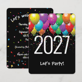 Nieuwejaarsfeest 2027 Ballonnen Kaart