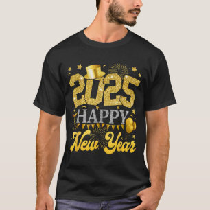 Nieuwejaarsfeest Artikelen 2025 Gelukkig Nieuwjaar T-shirt
