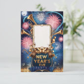 Nieuwejaarsfeest Blank Uitnodigingskaart Kaart (Staand voorkant)