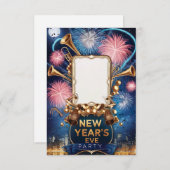 Nieuwejaarsfeest Blank Uitnodigingskaart Kaart (Voorkant / Achterkant)