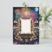 Nieuwejaarsfeest Blank Uitnodigingskaart Kaart (Staand voorkant)