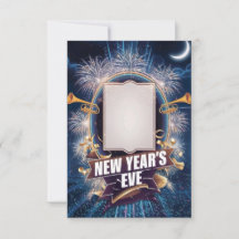 Nieuwejaarsfeest Blank Uitnodigingskaart