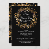 Nieuwejaarsfeest Feestelijke Krans Goud Kaart (Voorkant / Achterkant)