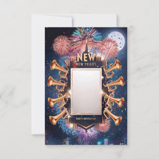 Nieuwejaarsfeest Uitnodigingskaart Kaart (Voorkant)
