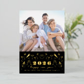 Nieuwejaarsiconen Foto Folie Feestdagenkaart (Staand Voorkant)