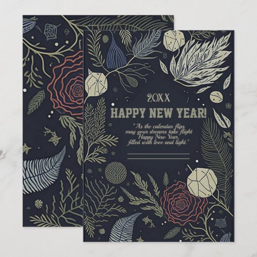 Nieuwejaarskaart Feestdagenkaart (Voorkant / Achterkant)