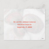 Nieuwejaarskaart met strandthema en gedateerde fot feestdagenkaart (Achterkant)